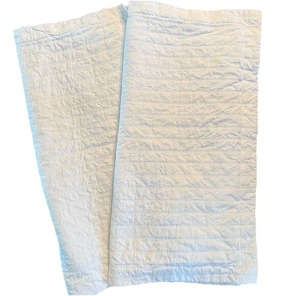 Docofil Matelasse Euro Pillow Shams Bright  White Cotton Portugal 30" Set of Two - Picture 2 of 6